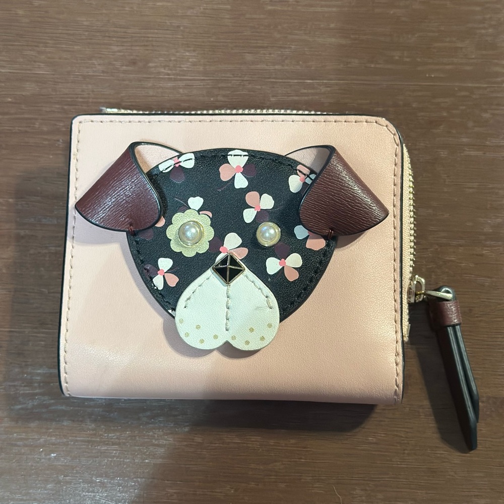 Kate Spade Cherrywood small l zip bifold wallet in floral pup